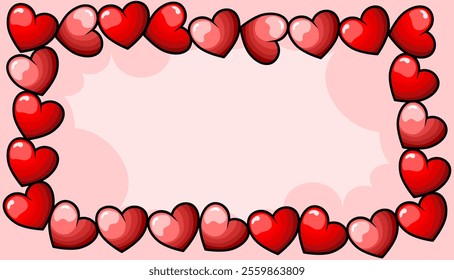 valentine theme background, frame formed from love shape, abstract background illustration