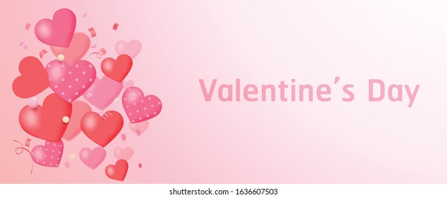 valentine theme, the concept is The heart  pink and red.