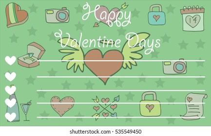 Valentine theme greeting card of vector