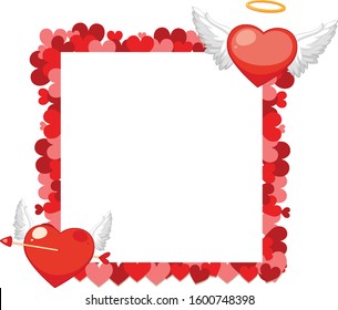 Tema de San Valentín con ilustración de diseño de marco cardíaco