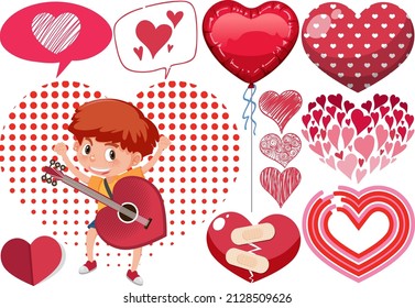 Valentine theme with many hearts illustration