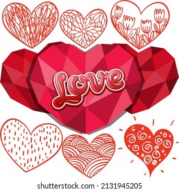 Valentine theme with many hearts illustration
