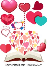 Valentine theme with many hearts illustration