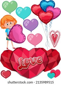 Valentine theme with many hearts illustration