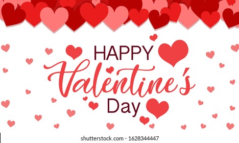 Valentine theme with many red hearts on background illustration