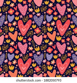 Valentine theme seamless pattern. Can use for fabric etc.