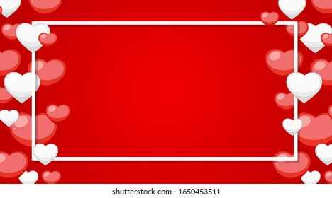 Valentinisches Thema mit Bild von weißen und roten Herzen