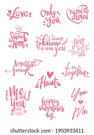 valentine themed hand lettering typography design