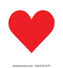 Valentine themed red heart icon. Heart shape icon vector on white background.