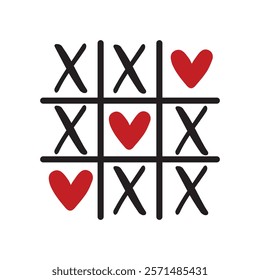 Valentine Tic Tac Toe Typography T-Shirt Design Vector, Valentine gift, Valetines Day Typography Shirt, Valentine’s Day Digital Design, Happy valentines day
