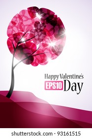 valentine tree, abstract background, eps10