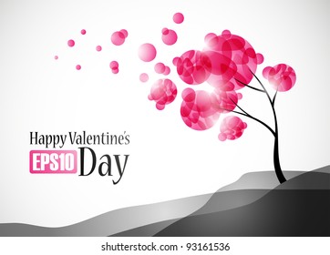 valentine tree, abstract background, eps10