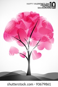 valentine tree, abstract background, eps10