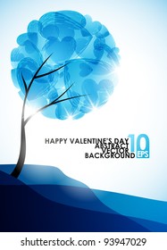 valentine tree, abstract background, eps10