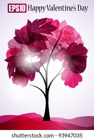 valentine tree, abstract background, eps10