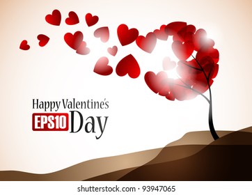 valentine tree, abstract background, eps10