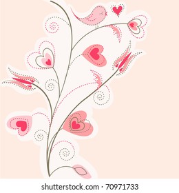 fondo de árbol valentino, corazones rosados