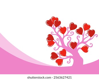 Valentine Tree Frame Background Illustration