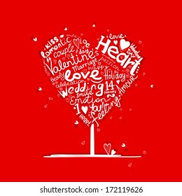 Valentine tree heart shape for your design