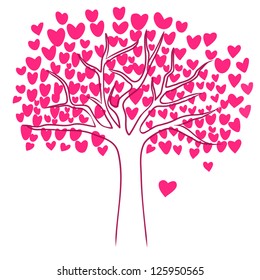 valentine tree with hearts