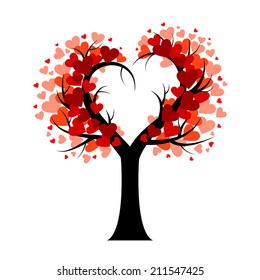 valentine tree with hearts