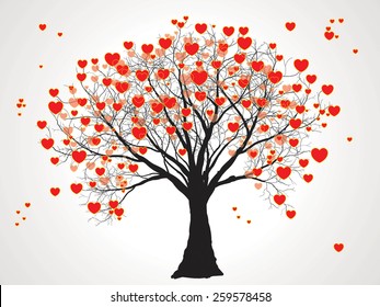 valentine tree with hearts