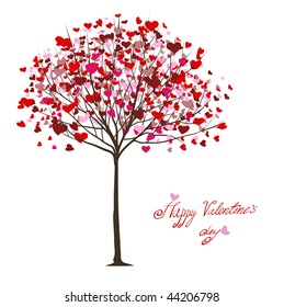 valentine tree with hearts