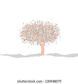 Valentine tree with hearts. EPS 8 vector file included