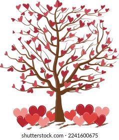 Árbol de San Valentín con corazón