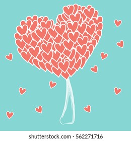Valentine tree with hearts for your design