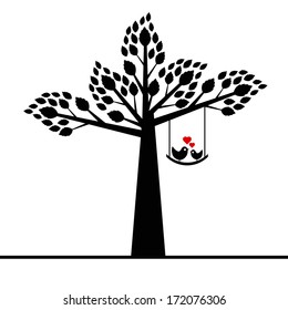 valentine tree isolated on white background 