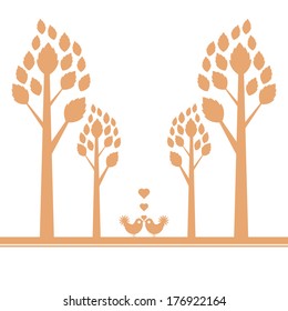 valentine tree isolated on white background 