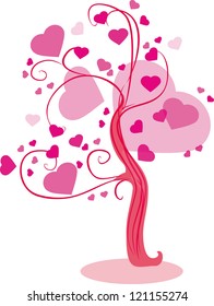 Valentine tree, love, leaf from hearts