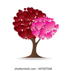 Valentine tree, love, leaf from hearts