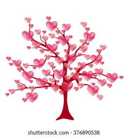 Valentine tree, love, leaf from hearts