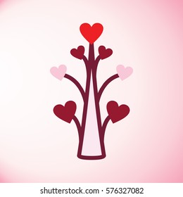Valentine tree, love, leaf from hearts
