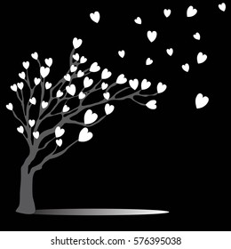Valentine tree, love, leaf from hearts
