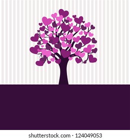 Valentine tree for your design, heart shape leaves