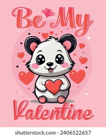 Valentine T-Shirt Design. Cute Cartoon valentine T-Shirt design.