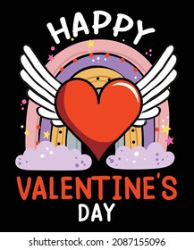 Valentine T-shirt design and print template. High quality file and easy to editable.