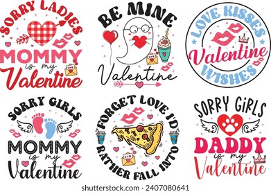 Valentine Typography bundle T shirt Design,