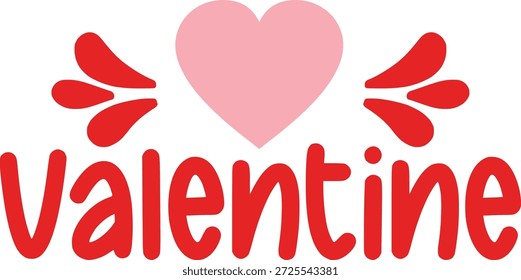 Diseño de tipografía de San Valentín sobre fondo aislado transparente blanco liso para tarjeta, camisa, sudadera con capucha, sudadera, ropa, etiqueta, taza, icono, póster o insignia