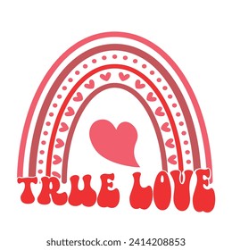 Valentine Typography Groovy T-shirt Design