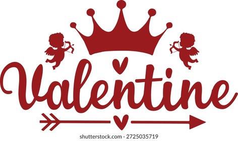 Texto de tipografía de San Valentín sobre fondo aislado transparente blanco liso para tarjeta, camisa, sudadera con capucha, sudadera, ropa, etiqueta, taza, icono, póster o insignia