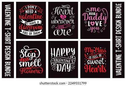 Valentine Typography T-shirt Design Bundle.