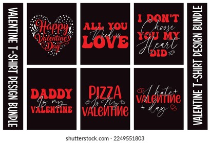 Valentine Typography T-shirt Design Bundle.