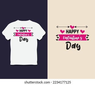 Diseño de camiseta para tipografía de San Valentín con vector