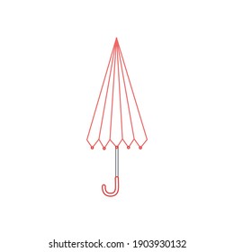 Valentine  Umbrella Color Line Icon