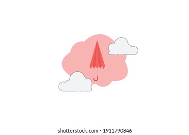 Valentine Umbrella Folded Cloud Icon