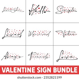 Valentine And Valentine's Day SVG And Sublimation Design Bundle And Valentine's Day Sign Design and File eps format digital download